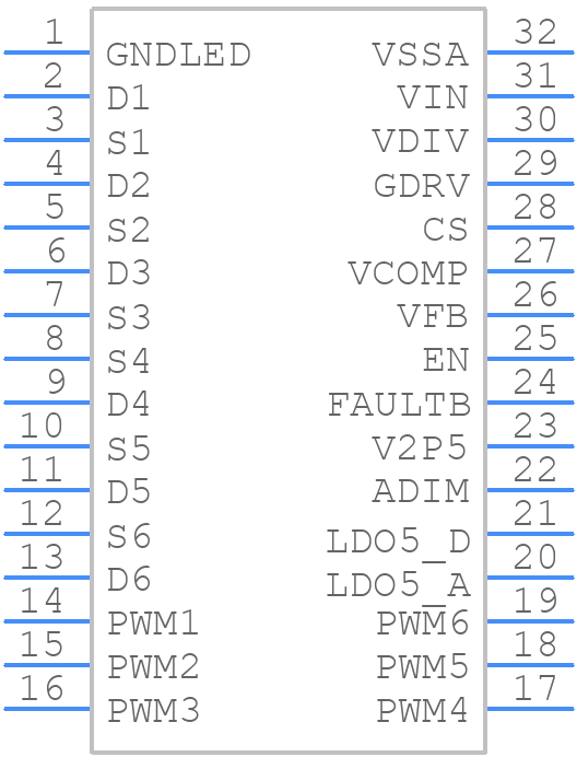 iW7016-00-SO32 - Renesas Electronics - PCB symbol
