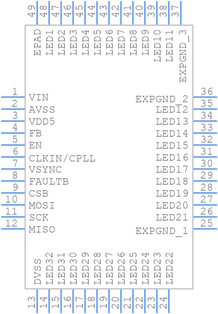 IW7039-00-QFN4 - Renesas Electronics - PCB symbol