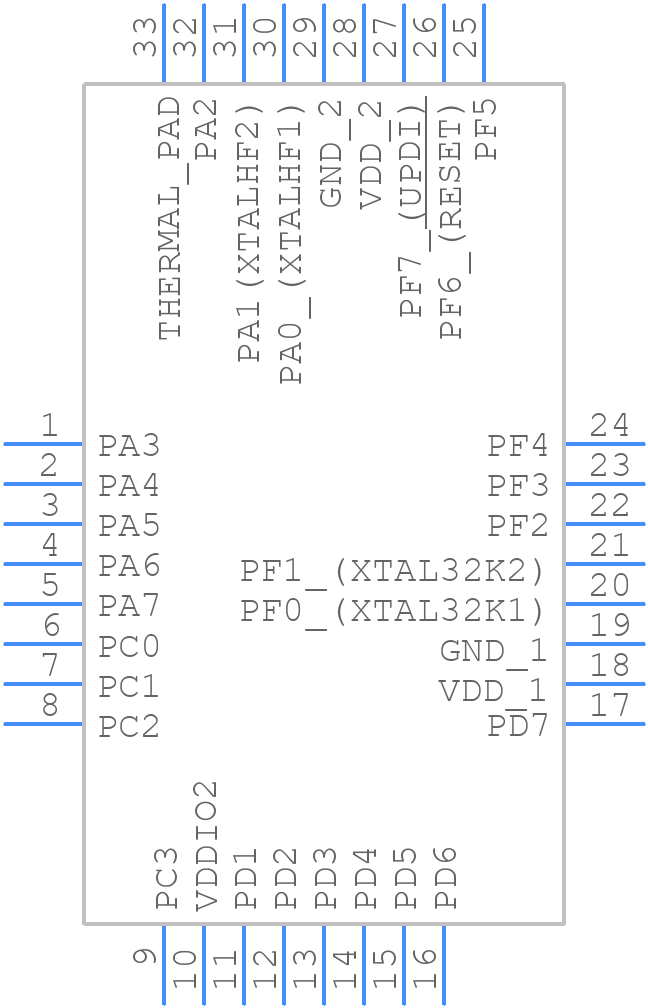 AVR64DD32-I/RXB - Microchip - PCB symbol