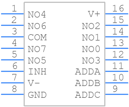 MAX4051EEE+T - Analog Devices - PCB symbol