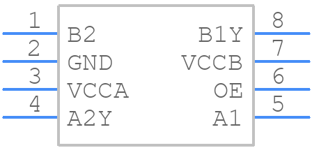 TXU0202DCUR - Texas Instruments - PCB symbol