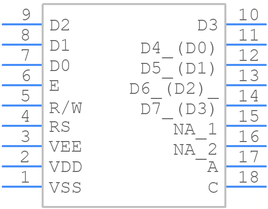 EA DIP081-CNLED - Display Visions - PCB symbol