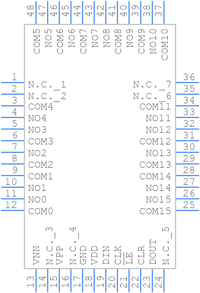 MAX14802ECM+T - Analog Devices - PCB symbol