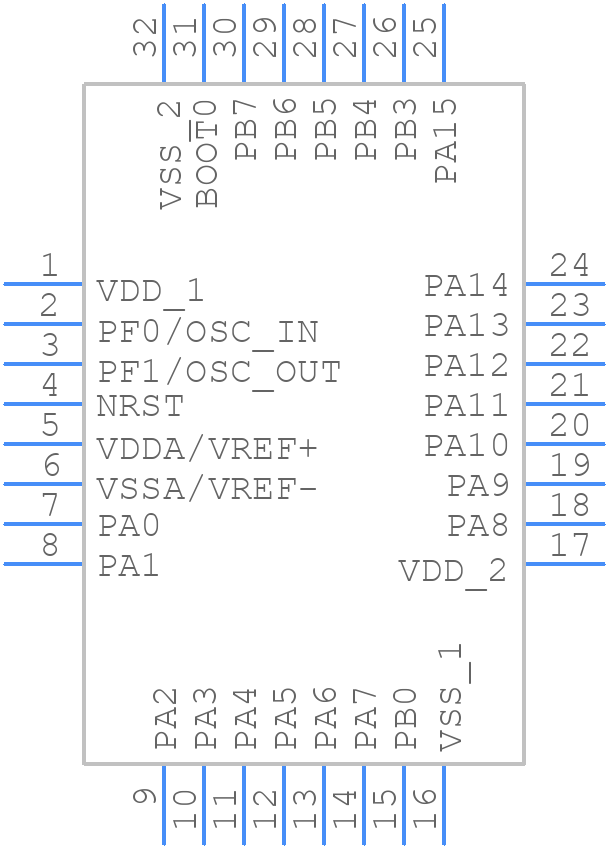 STM32F334K8U6TR - STMicroelectronics - PCB symbol