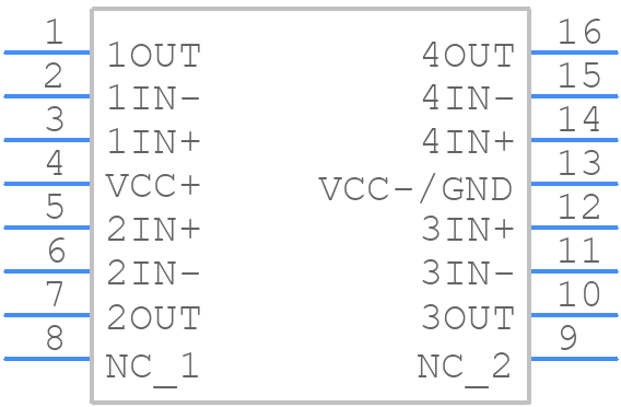 LT1014DDWE4 - Texas Instruments - PCB symbol