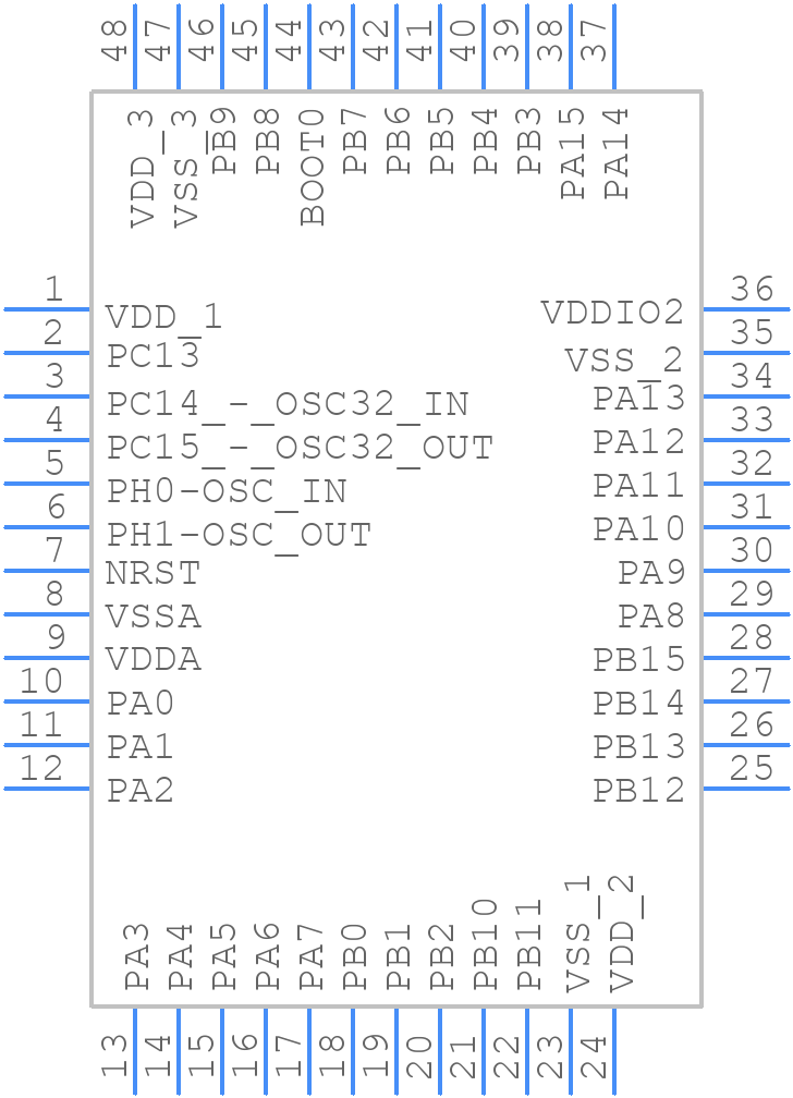 STM32L051C8T3 - STMicroelectronics - PCB symbol