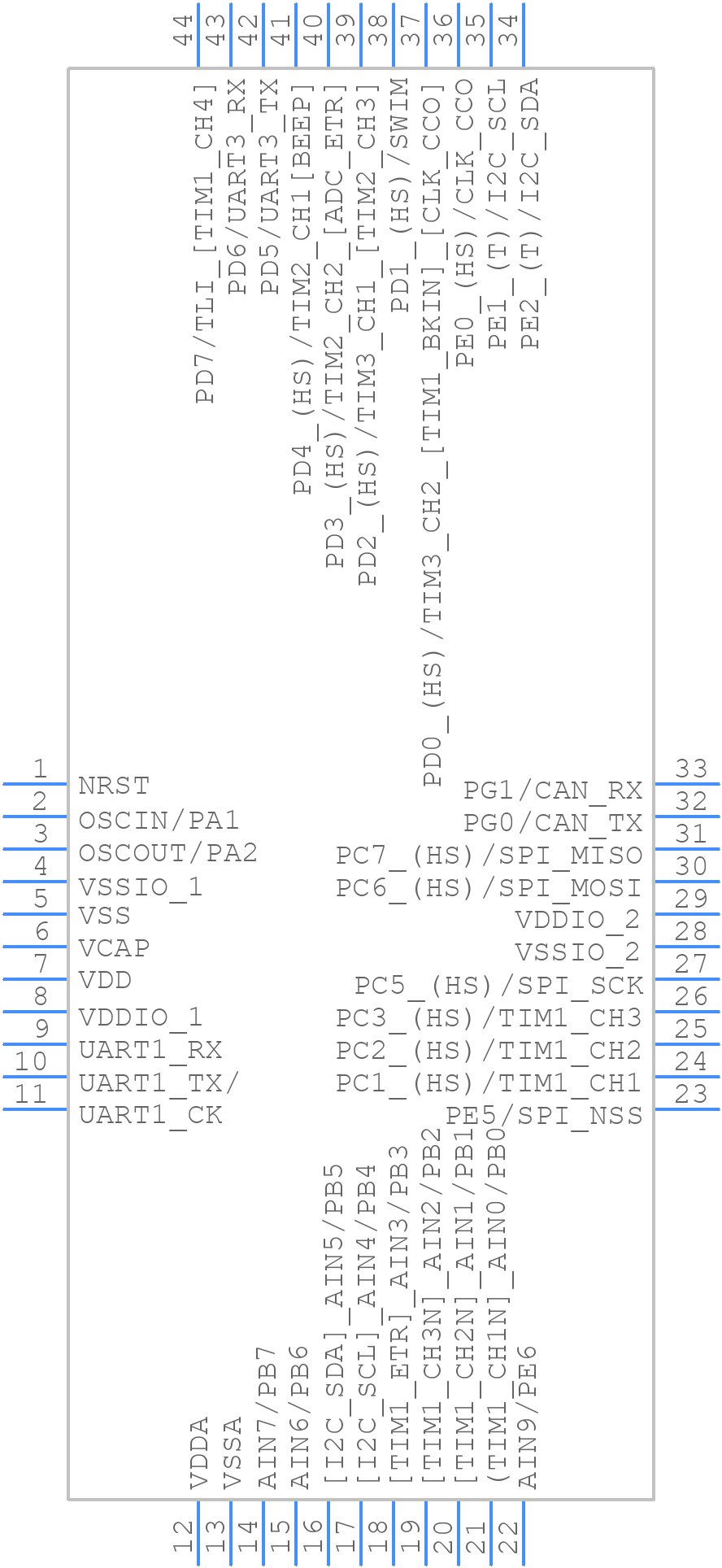 STM8S208S8T6 - STMicroelectronics - PCB symbol