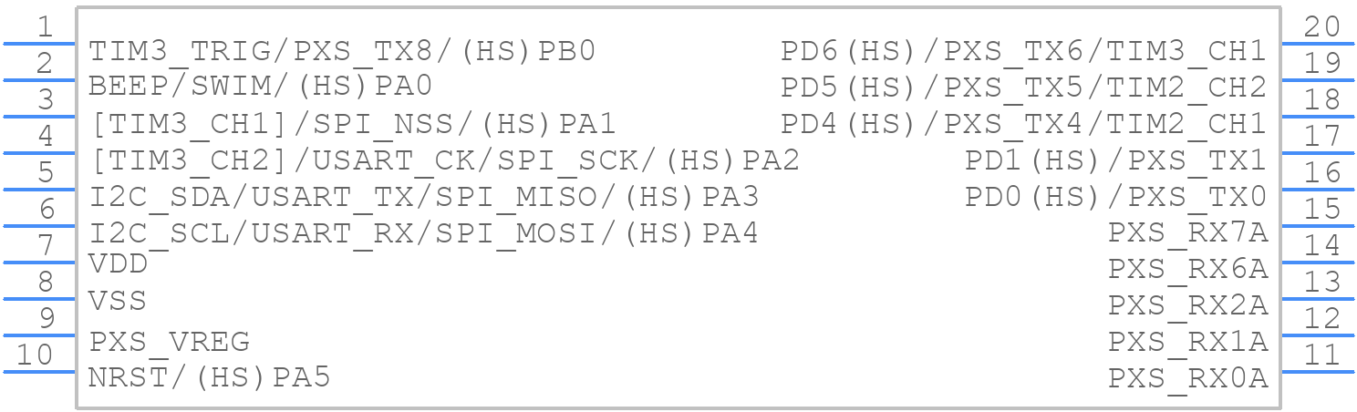 STM8TL53F4P6 - STMicroelectronics - PCB symbol