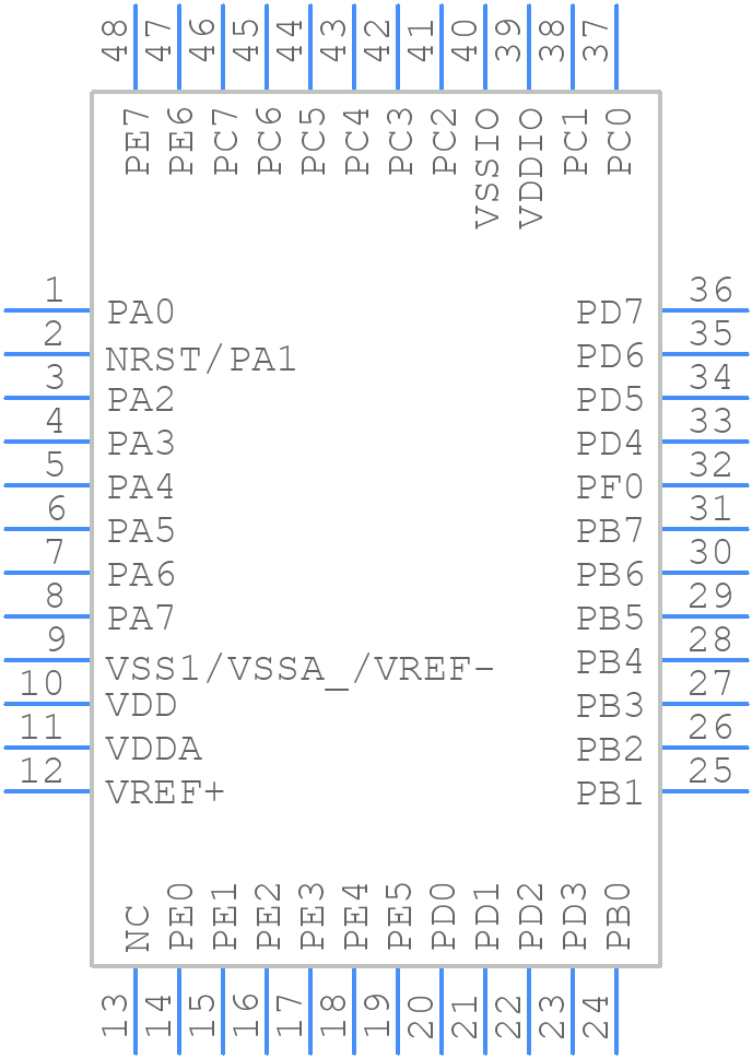 STM8L151C2T3 - STMicroelectronics - PCB symbol
