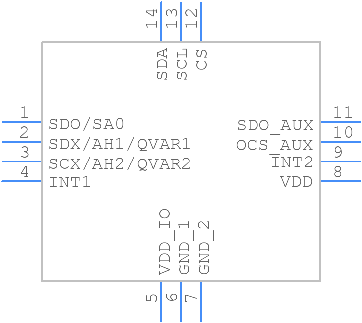 LSM6DSV16XTR - STMicroelectronics - PCB symbol