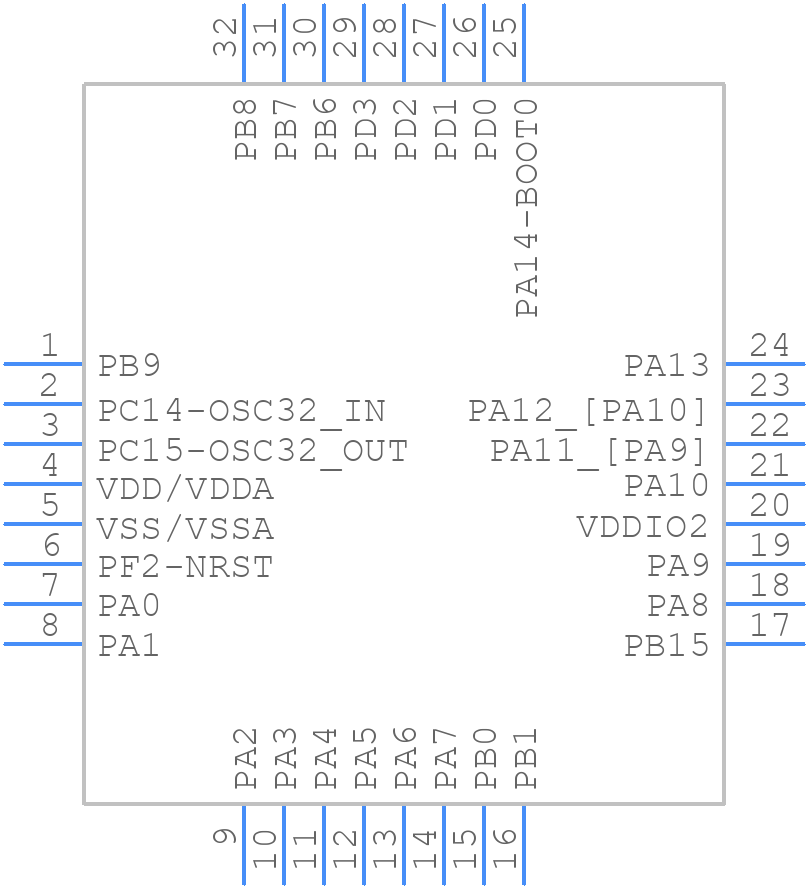 STM32G0B1KBT3 - STMicroelectronics - PCB symbol