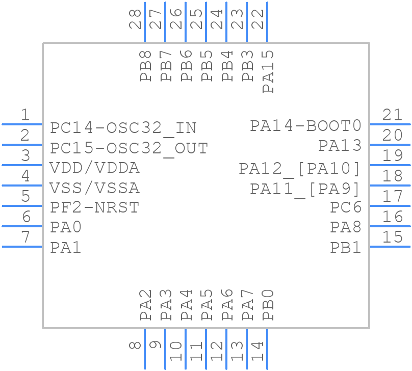 STM32G071GBU6 - STMicroelectronics - PCB symbol