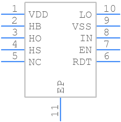 LM5105SDX/NOPB - Texas Instruments - PCB symbol