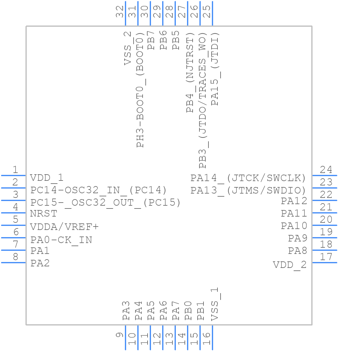 STM32L422KBT6 - STMicroelectronics - PCB symbol