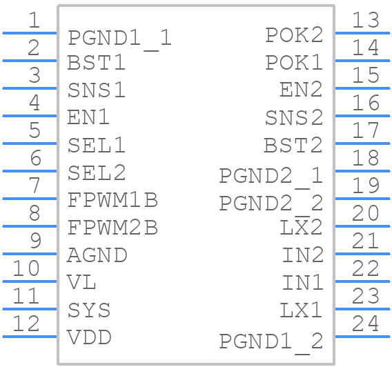 MAX77540AAFG+T - Analog Devices - PCB symbol