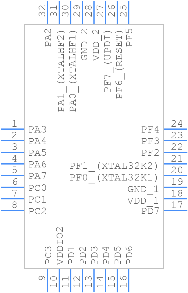 AVR64DD32-I/PT - Microchip - PCB symbol