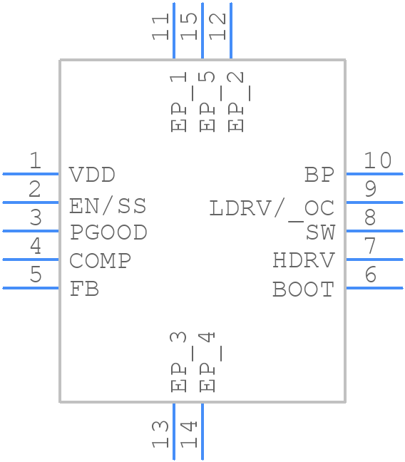 TPS40305DRCT - Texas Instruments - PCB symbol