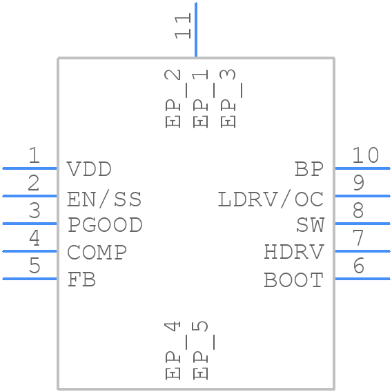 TPS40305DRCR - Texas Instruments - PCB symbol