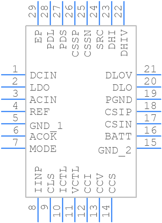 MAX1909ETI - Analog Devices - PCB symbol