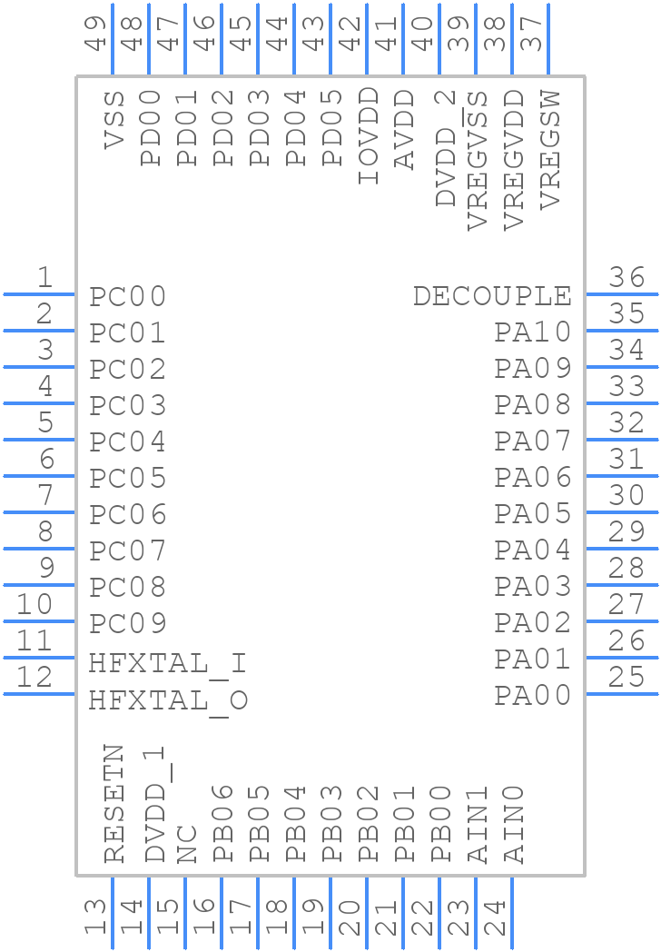 EFM32PG23B310F512IM48-C - Silicon Labs - PCB symbol