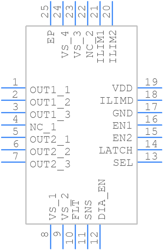TPS272C45CRHFR - Texas Instruments - PCB symbol