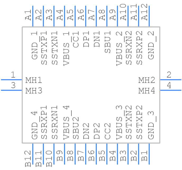 USB4160-03-0070-C - GCT (GLOBAL CONNECTOR TECHNOLOGY) - PCB symbol