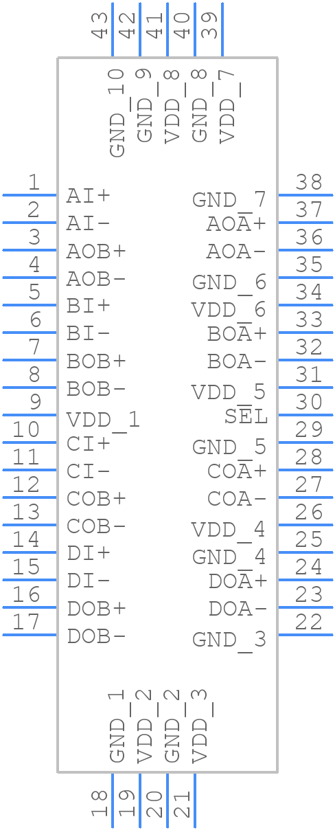 PI3PCIE3415ZHEX-2017 - Diodes Incorporated - PCB symbol