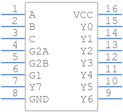 HD74HC138P - Renesas Electronics - PCB symbol