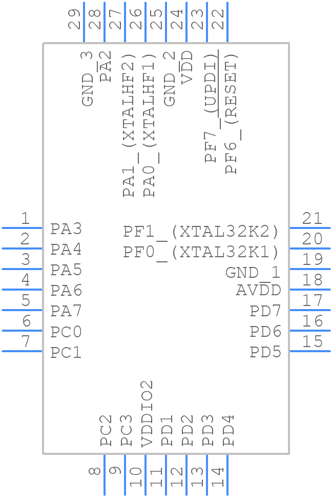 AVR64DD28-I/STX - Microchip - PCB symbol