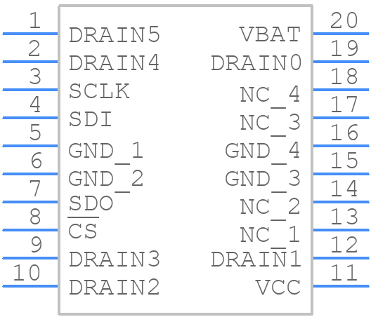 TPIC2603NE - Texas Instruments - PCB symbol