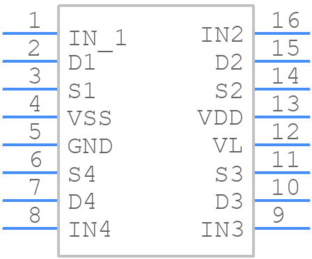 ADG211AKNZ - Analog Devices - PCB symbol