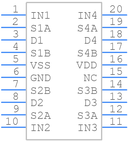 ADG333ABNZ - Analog Devices - PCB symbol