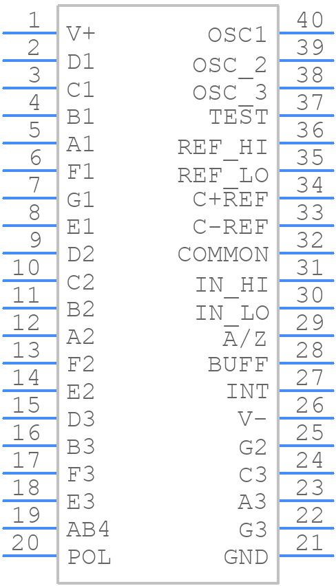 ICL7107CMH-D - Analog Devices - PCB symbol