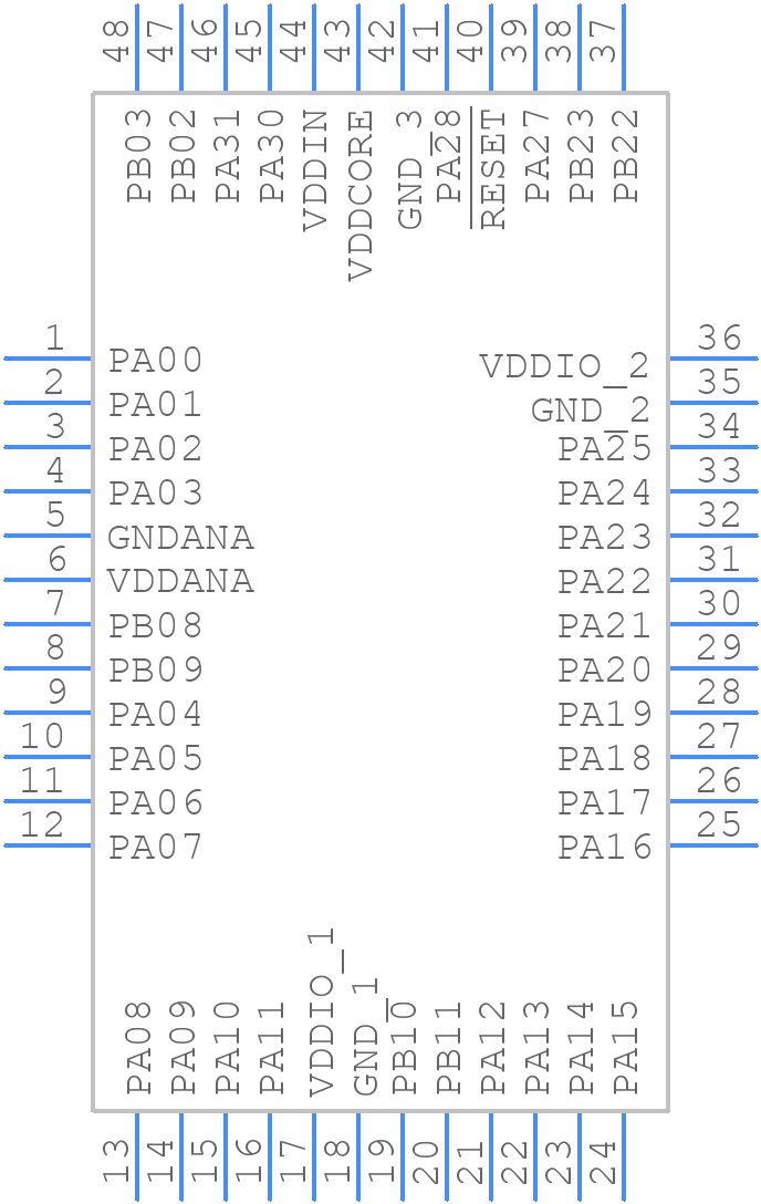 ATSAMD21G18A-AU - Microchip - PCB symbol