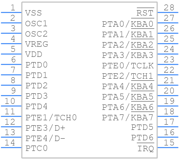 MC908JB8ADWE - NXP - PCB symbol