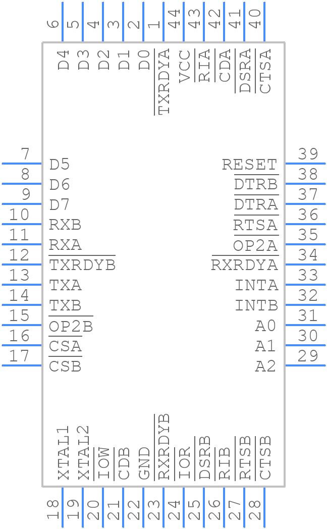 SC16C2550BIA44,512 - NXP - PCB symbol