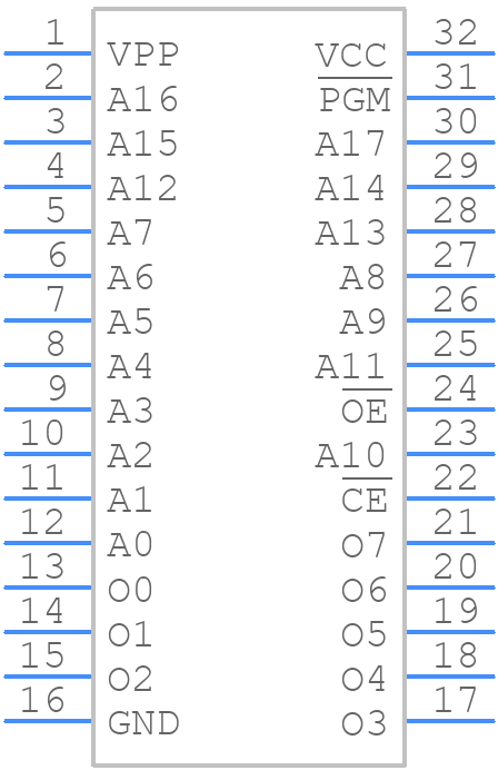 AT27C020-90PU - Microchip - PCB symbol
