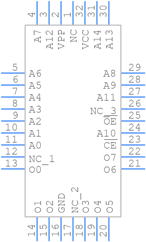 AT27C256R-70JU - Microchip - PCB symbol