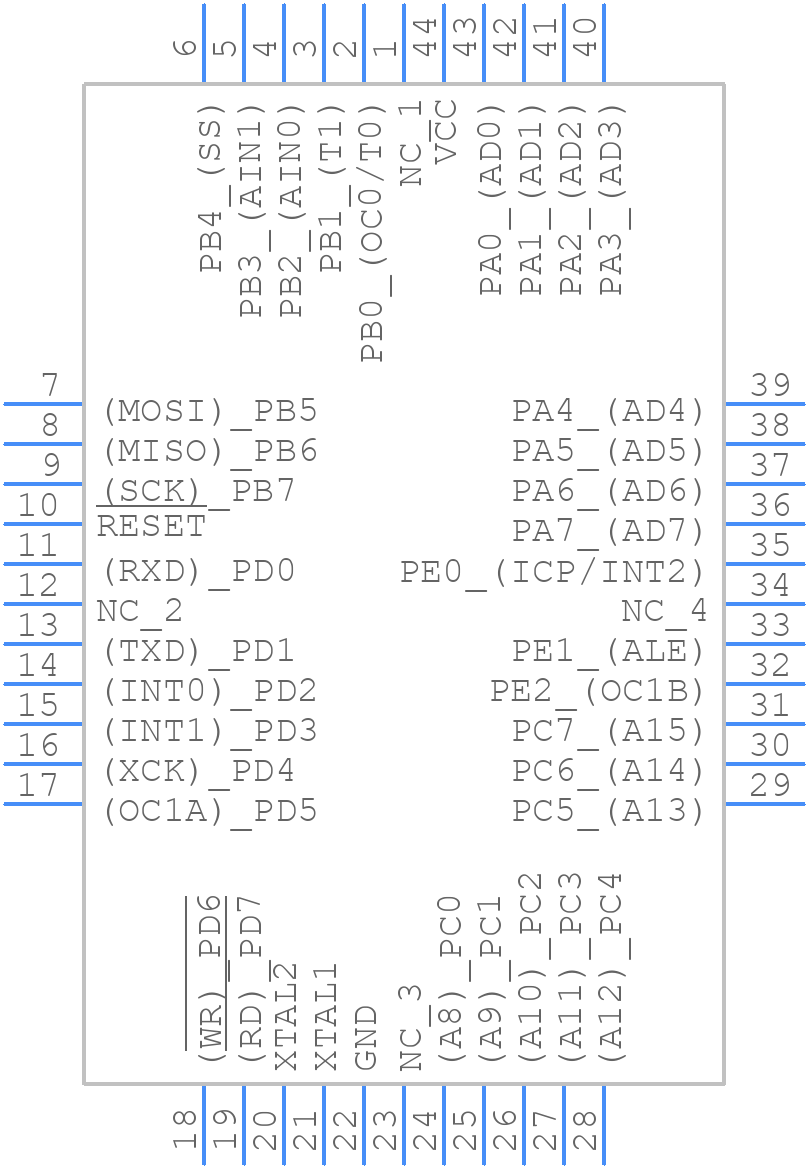 ATMEGA8515-16JU - Microchip - PCB symbol