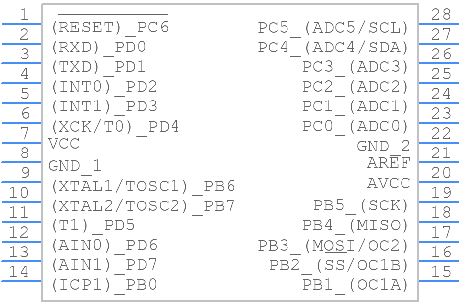 ATMEGA8A-PU - Microchip - PCB symbol