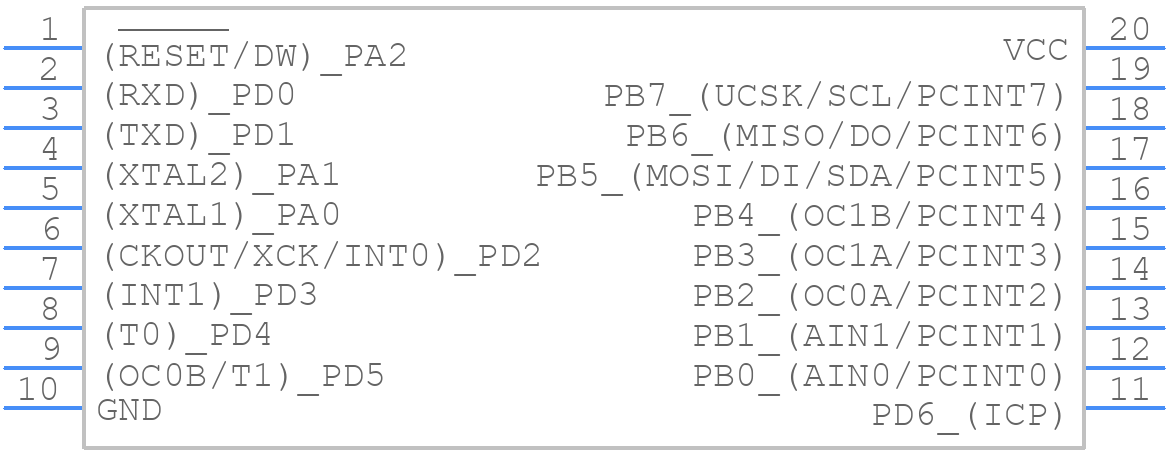ATTINY2313-20PU - Microchip - PCB symbol