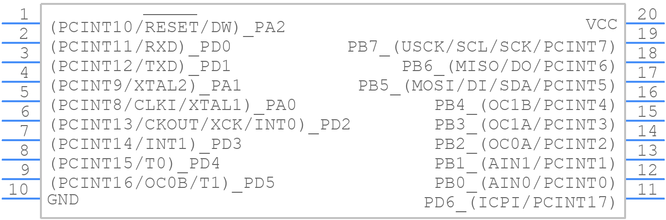ATTINY4313-PU - Microchip - PCB symbol
