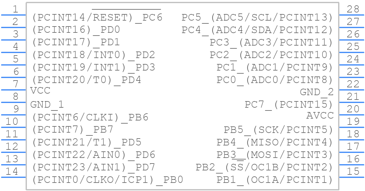 ATTINY48-PU - Microchip - PCB symbol