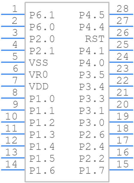 MG82F6D16AL28 - Megawin - PCB symbol