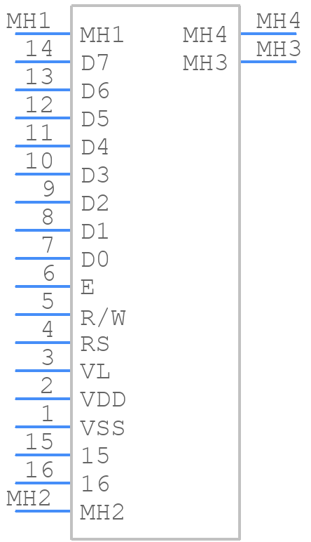 HDM16216H-B-S00S - Hantronix - PCB symbol