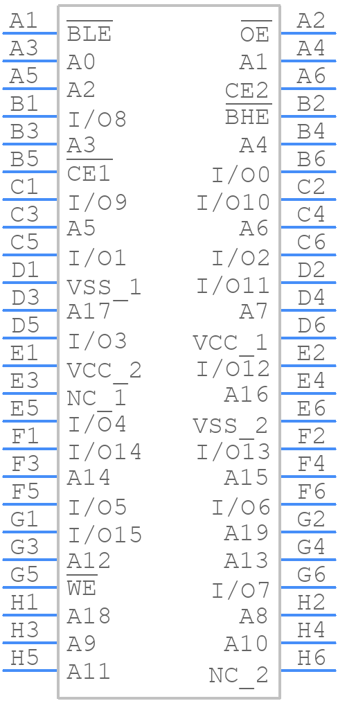 CY62167EV30LL-45BVXIT - Infineon - PCB symbol