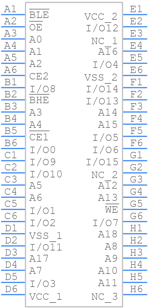 CY62157EV30LL-45BVXIT - Infineon - PCB symbol
