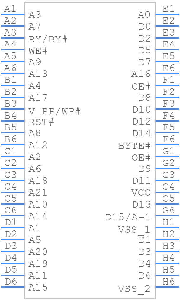 M29W640GH70ZA6E - Micron - PCB symbol