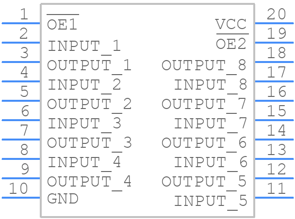 MC74AC244DTR2G - Rochester Electronics - PCB symbol