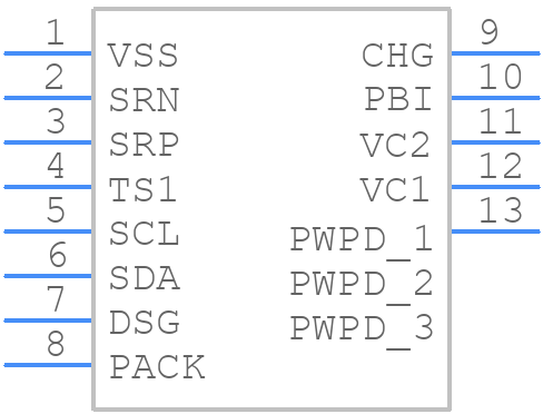 BQ28Z610DRZT - Texas Instruments - PCB symbol